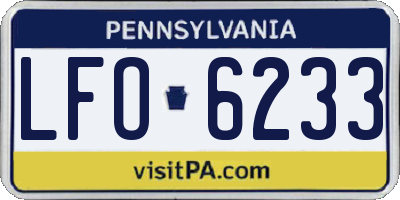 PA license plate LFO6233