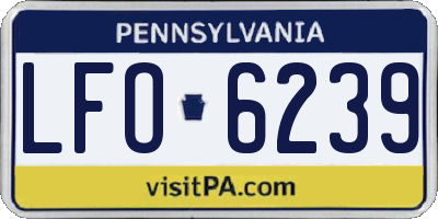 PA license plate LFO6239