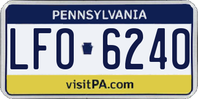 PA license plate LFO6240