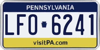 PA license plate LFO6241