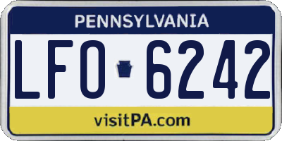 PA license plate LFO6242