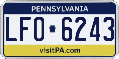 PA license plate LFO6243