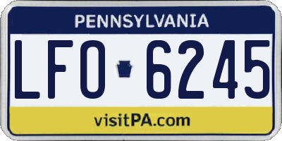 PA license plate LFO6245