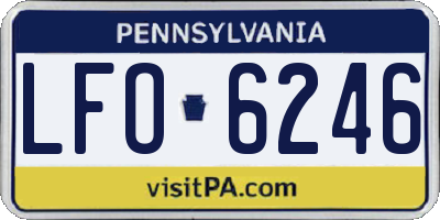 PA license plate LFO6246