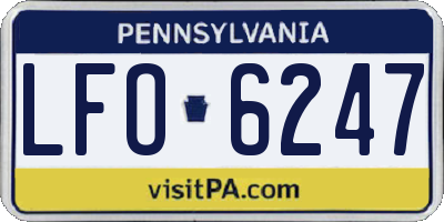 PA license plate LFO6247