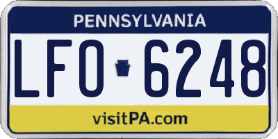 PA license plate LFO6248