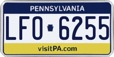 PA license plate LFO6255