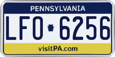 PA license plate LFO6256