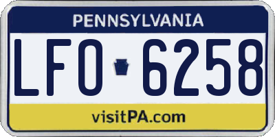 PA license plate LFO6258