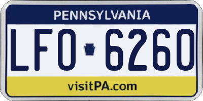 PA license plate LFO6260