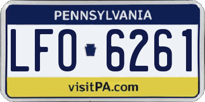 PA license plate LFO6261