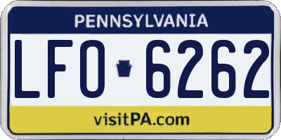 PA license plate LFO6262