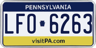 PA license plate LFO6263