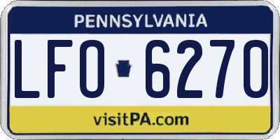 PA license plate LFO6270