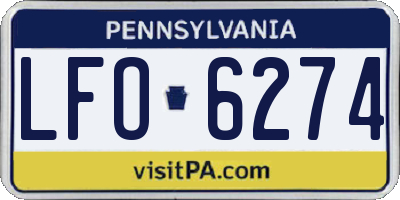 PA license plate LFO6274