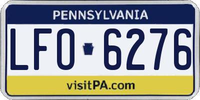 PA license plate LFO6276