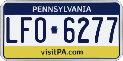 PA license plate LFO6277