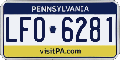 PA license plate LFO6281