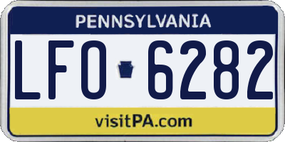 PA license plate LFO6282