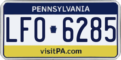PA license plate LFO6285