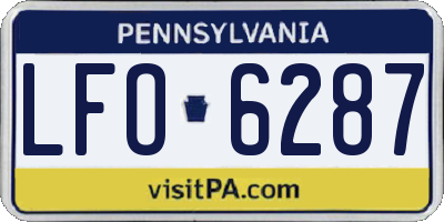 PA license plate LFO6287