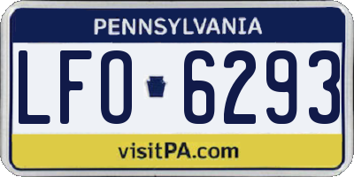 PA license plate LFO6293