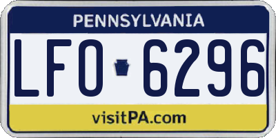 PA license plate LFO6296