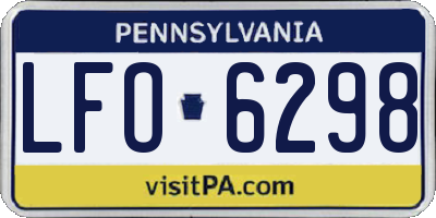 PA license plate LFO6298