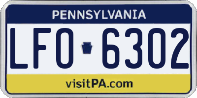 PA license plate LFO6302