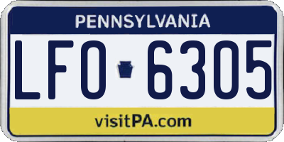 PA license plate LFO6305