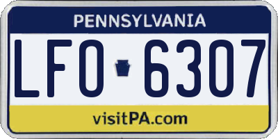 PA license plate LFO6307