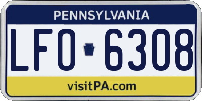 PA license plate LFO6308