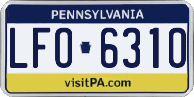 PA license plate LFO6310