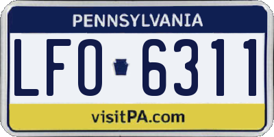 PA license plate LFO6311