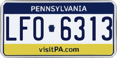 PA license plate LFO6313