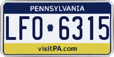 PA license plate LFO6315