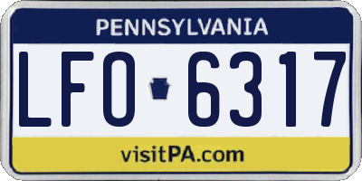 PA license plate LFO6317