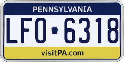 PA license plate LFO6318