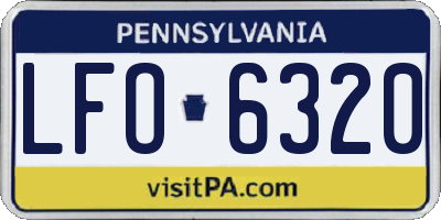 PA license plate LFO6320