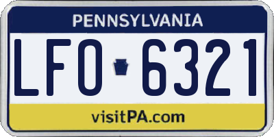 PA license plate LFO6321