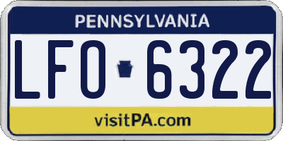 PA license plate LFO6322