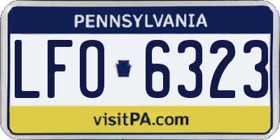 PA license plate LFO6323