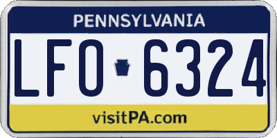PA license plate LFO6324