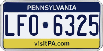 PA license plate LFO6325