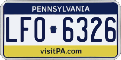 PA license plate LFO6326