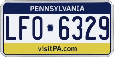 PA license plate LFO6329