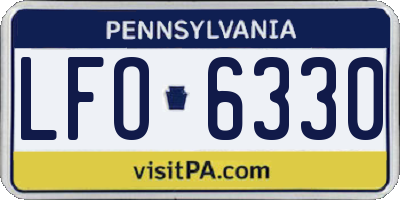 PA license plate LFO6330