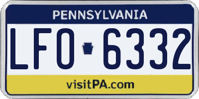 PA license plate LFO6332
