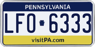 PA license plate LFO6333
