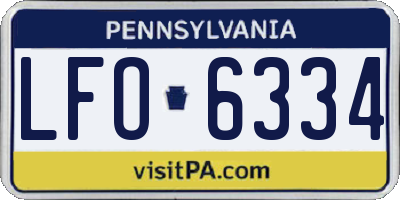 PA license plate LFO6334